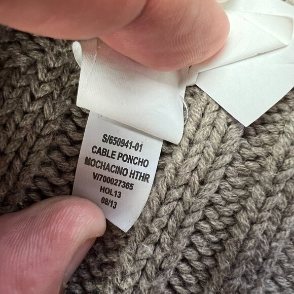 GAP Womens XS Ribbed Neck Taupe Gray Cape Sweater Oversized - Picture 7 of 8